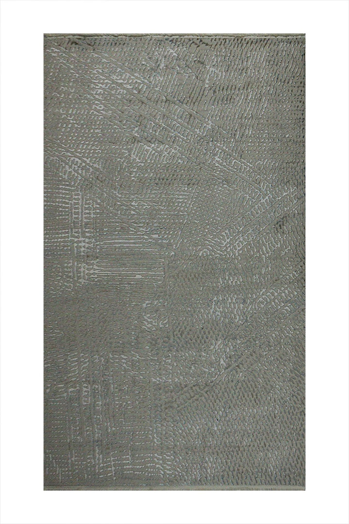 Turkish Modern Festival Viscos Rug - 5.2 x 7.5 FT - Gray - Sleek and Minimalist for Chic Interiors - V Surfaces