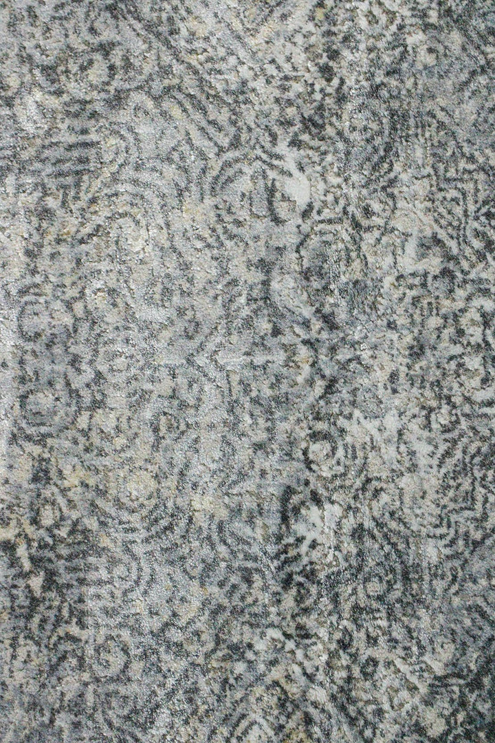 Turkish Modern Festival Viscos Rug - 5.9 x 5.9 FT - Gray - Sleek and Minimalist for Chic Interiors - V Surfaces