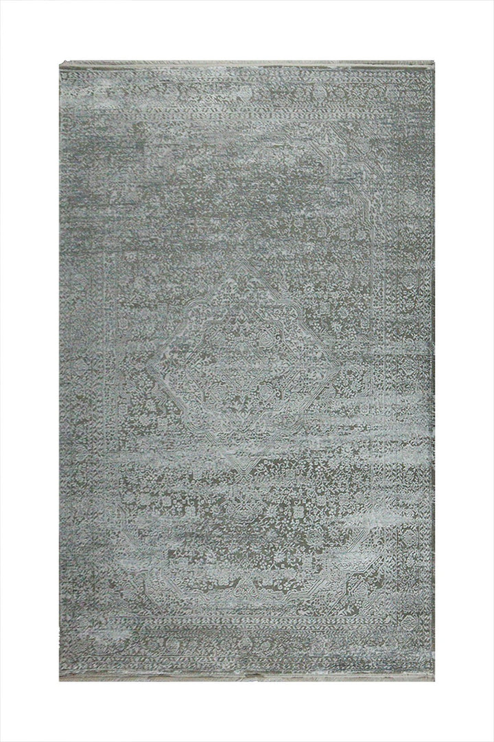 Turkish Modern Festival Viscos Rug - Cream & Beige - 5.2 x 7.5 FT - Sleek And Minimalist For Chic Interiors - V Surfaces