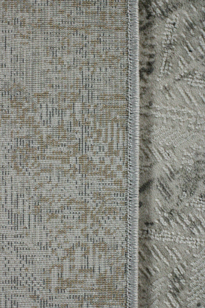 Turkish Modern Festival Viscos Rug - Gray - 5.2 x 7.5 FT - Sleek And Minimalist For Chic Interiors - V Surfaces