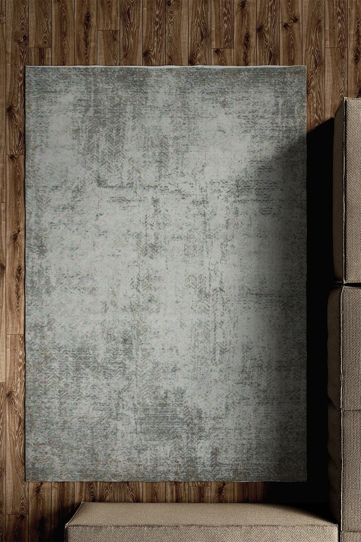 Turkish Modern Festival Viscos Rug - Gray - 5.2 x 7.5 FT - Sleek And Minimalist For Chic Interiors - V Surfaces