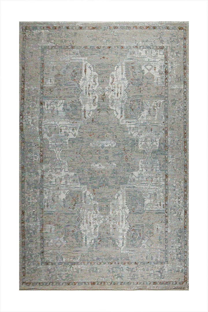 Turkish Modern Festival Viscos Rug - Gray - 6.5 x 9.3 FT - Sleek And Minimalist For Chic Interiors - V Surfaces