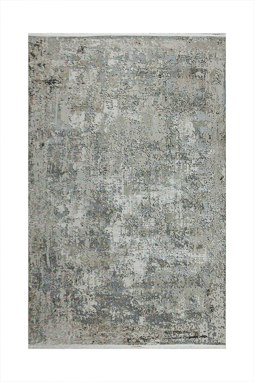 Turkish Modern Festival Viscos Rug - White & Gray - 5.2 x 7.5 FT - Sleek And Minimalist For Chic Interiors - V Surfaces