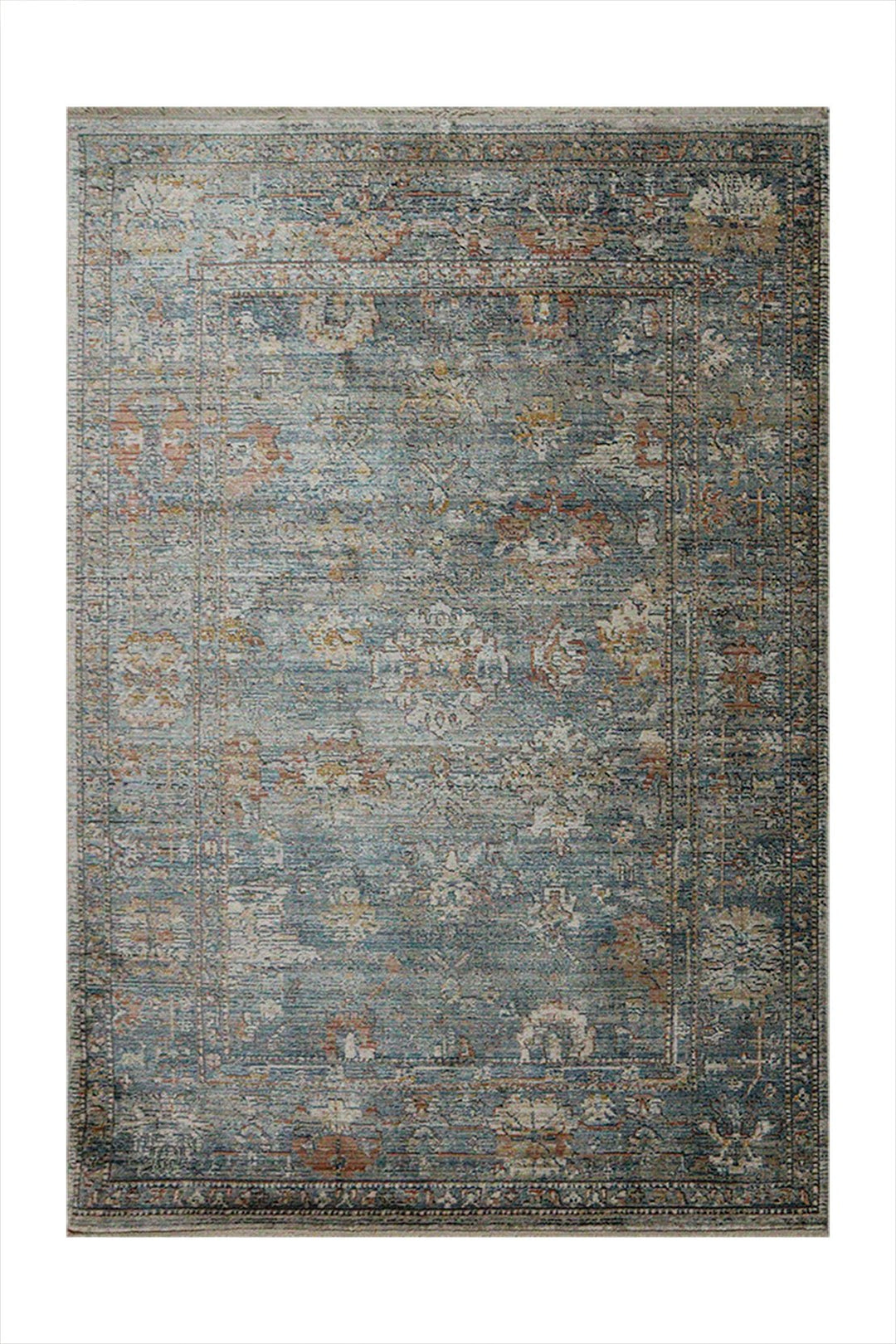 Turkish Modern Festival Viscose Rug - Blue - 3.9 X 5.5 Ft- Sleek And Minimalist For Chic Interiors - V Surfaces