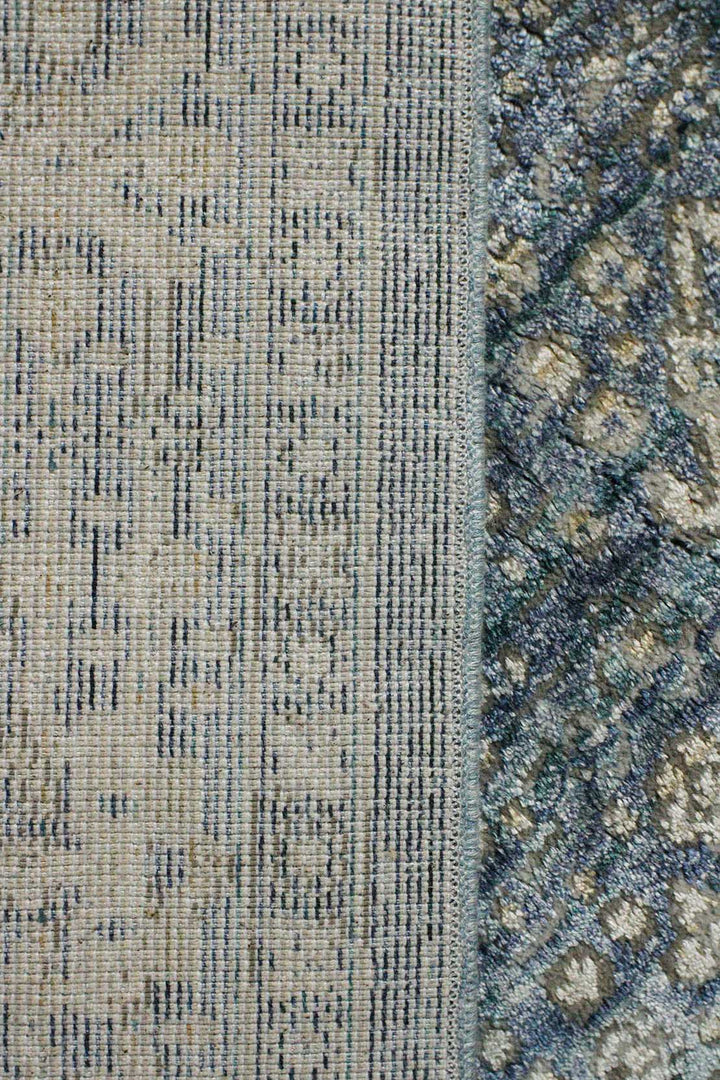 Turkish Modern Festival Viscose Rug - Blue - 3.9 X 5.9 Ft- Sleek And Minimalist For Chic Interiors - V Surfaces