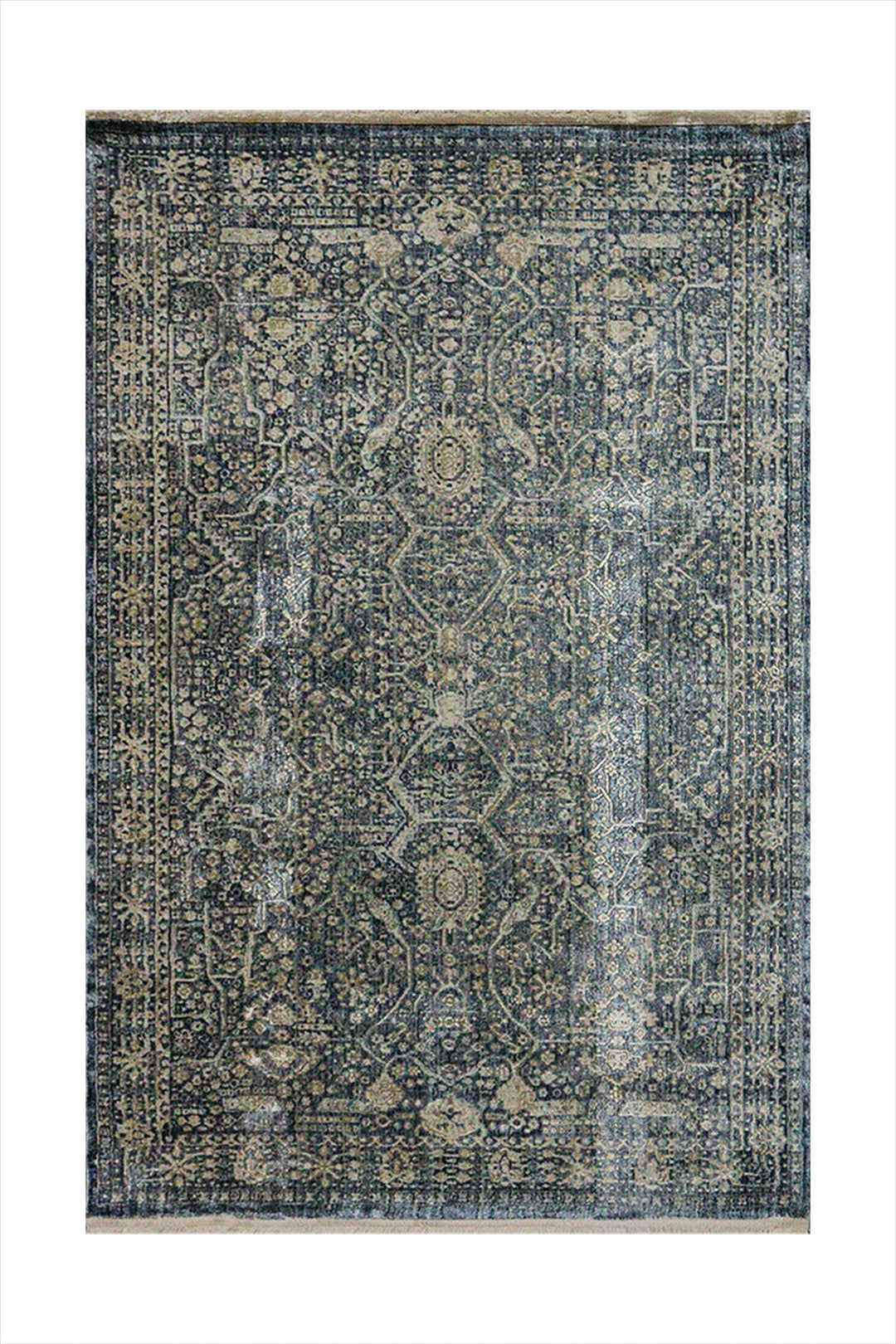 Turkish Modern Festival Viscose Rug - Blue - 3.9 X 5.9 Ft- Sleek And Minimalist For Chic Interiors - V Surfaces