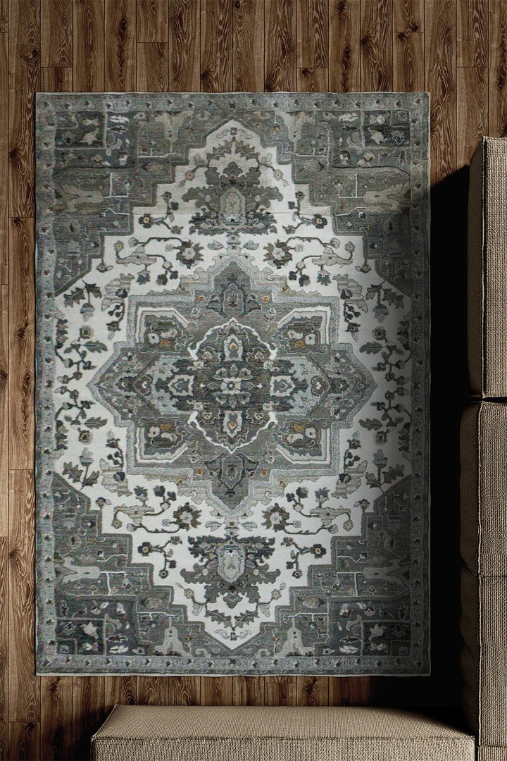 Turkish Modern Festival WD Rug - 4.9 x 6.9 FT - Black & Gray - Superior Comfort, Modern Style Accent Rugs - V Surfaces