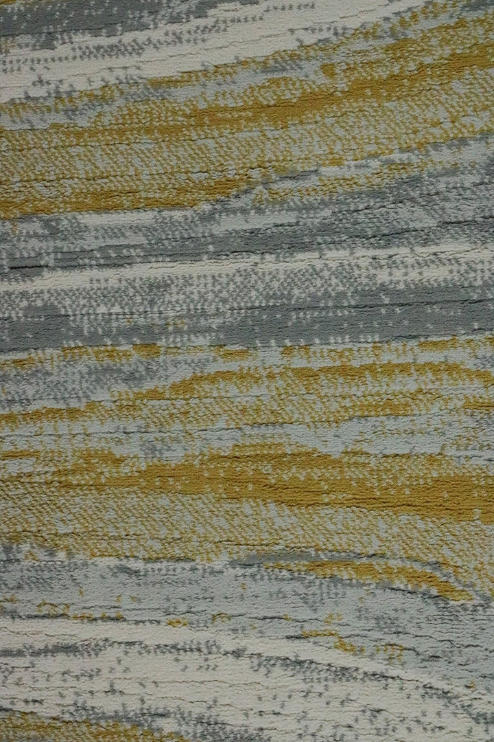 Turkish Modern Festival WD Rug - 5.2 x 7.2 FT - Gray and Yellow - Sleek and Minimalist for Chic Interiors - V Surfaces