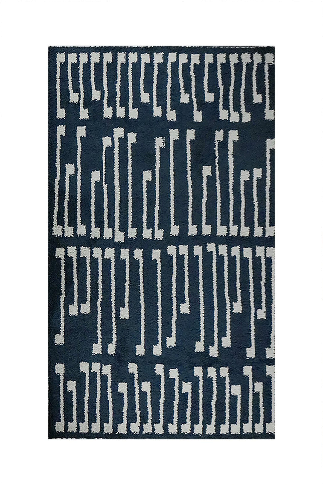 Turkish Modern Festival WD Rug - 5.2 x 7.5 FT - Blue and Cream - Sleek and Minimalist for Chic Interiors - V Surfaces