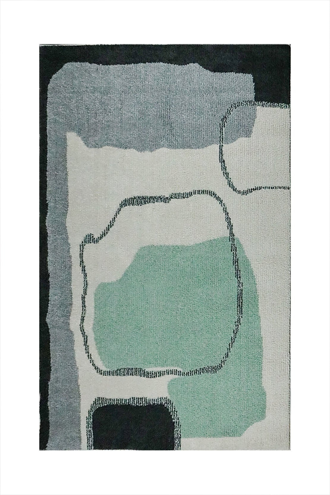 Turkish Modern Festival WD Rug - 5.2 x 7.5 FT - Cream and Green - Sleek and Minimalist for Chic Interiors - V Surfaces