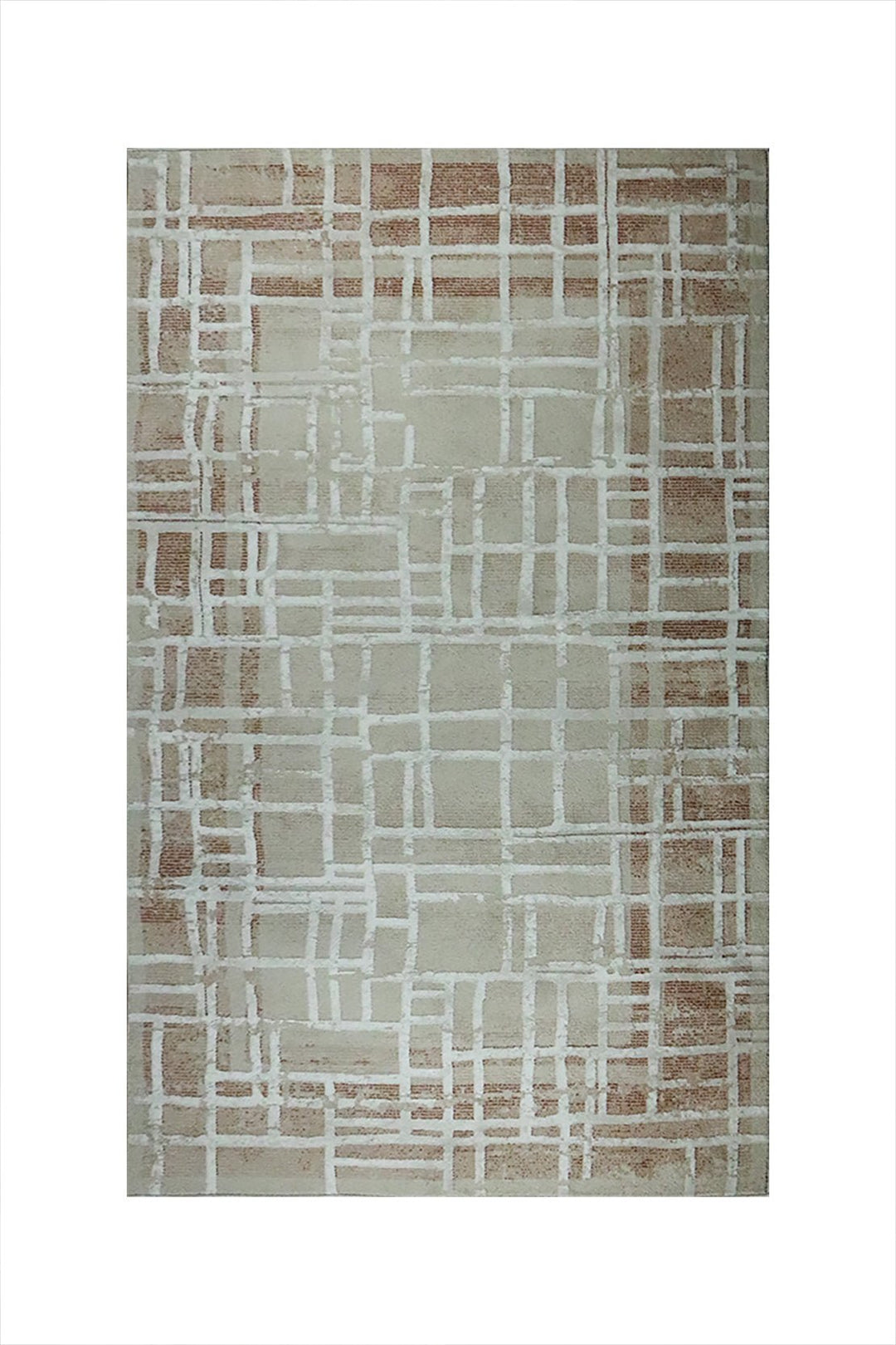 Turkish Modern Festival WD Rug - 5.2 x 7.5 FT - Cream and Maroon - Sleek and Minimalist for Chic Interiors - V Surfaces