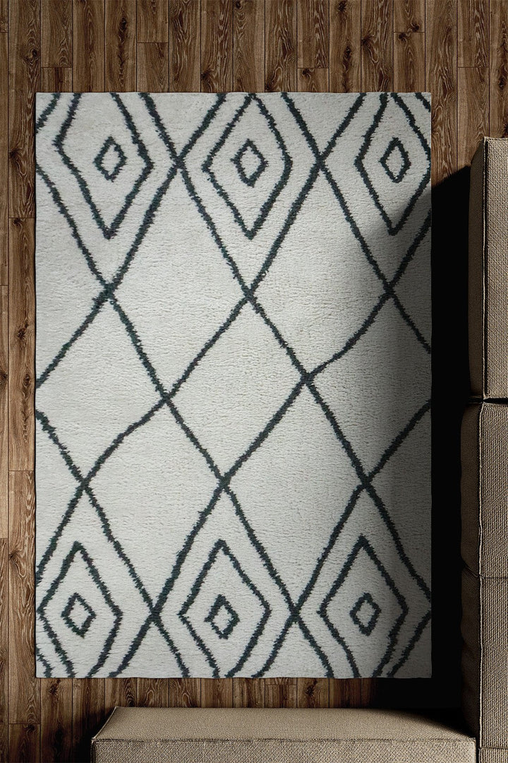 Turkish Modern Festival WD Rug - 5.2 x 7.5 FT - Cream - Sleek and Minimalist for Chic Interiors - V Surfaces