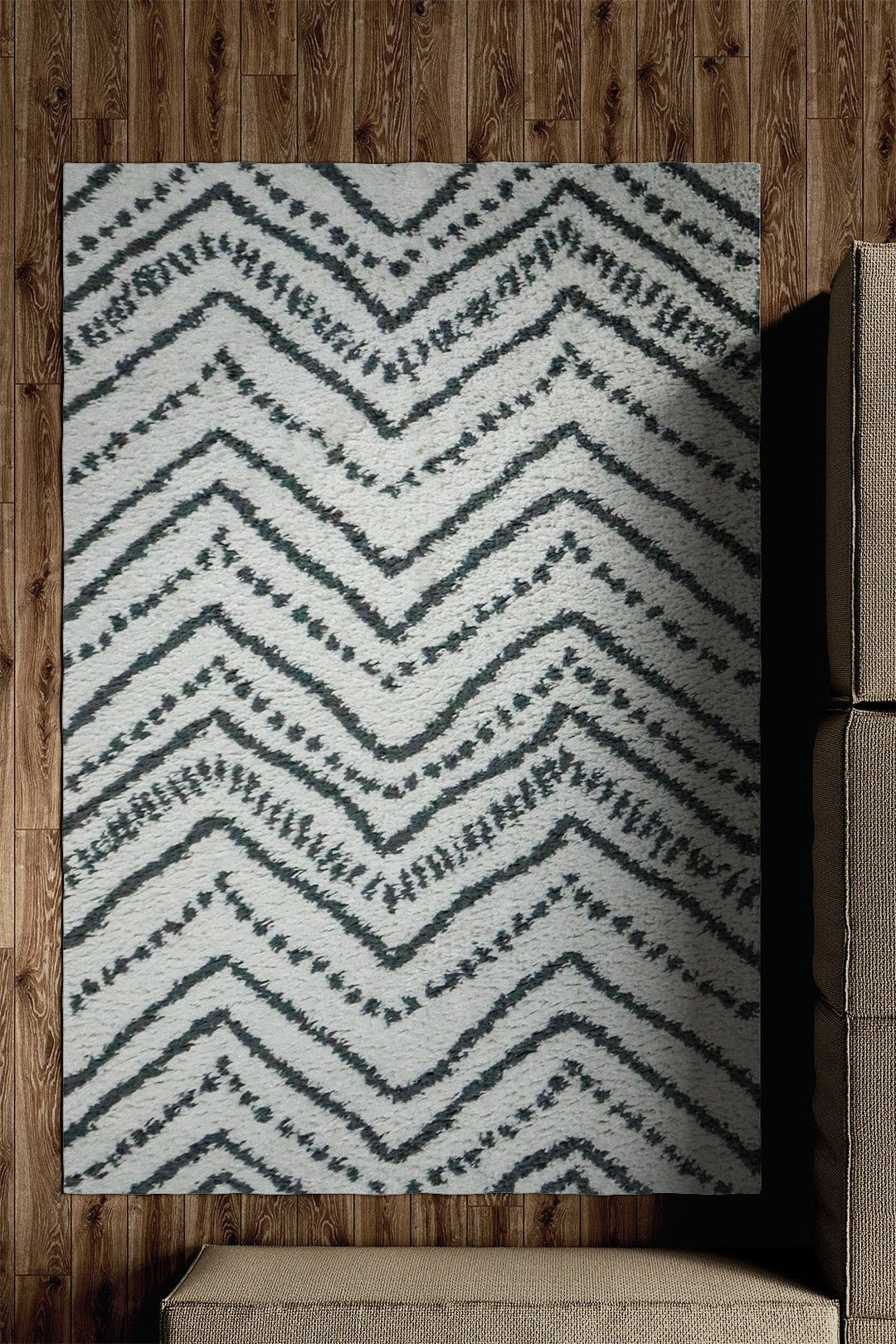 Turkish Modern Festival WD Rug - 5.2 x 7.5 FT - Cream - Sleek and Minimalist for Chic Interiors - V Surfaces