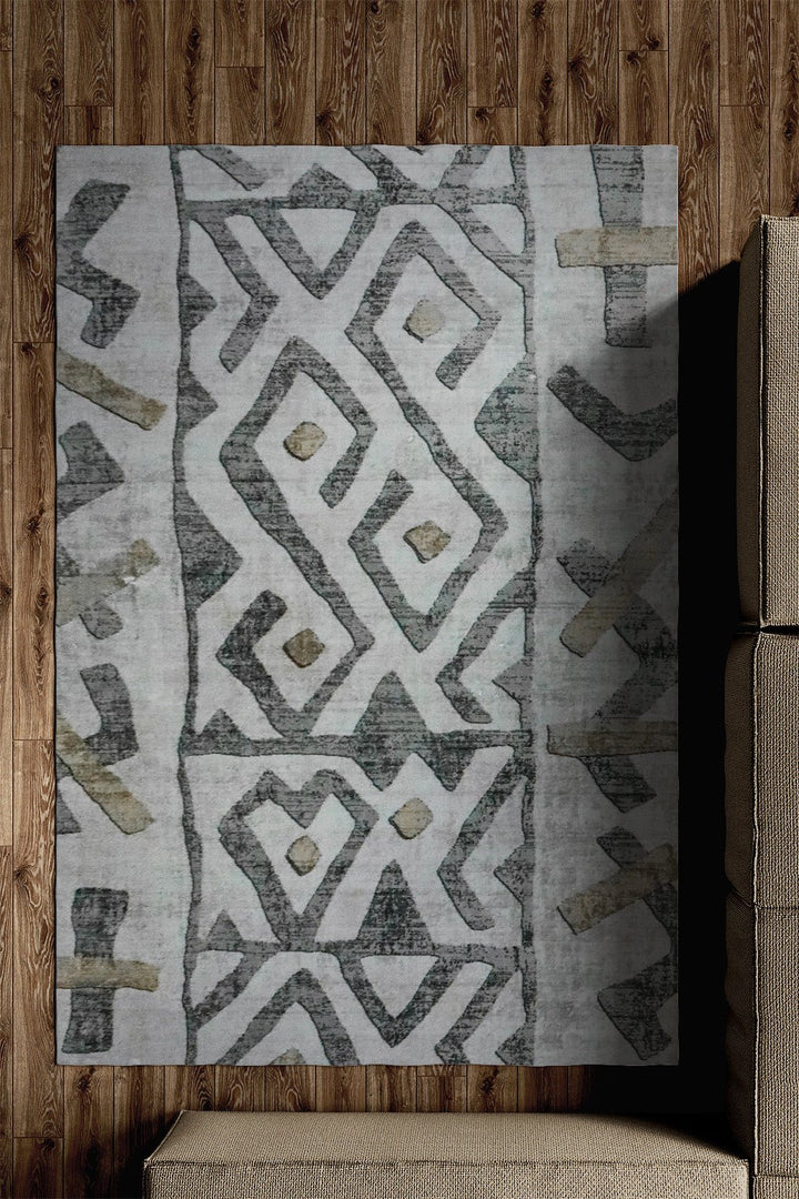 Turkish Modern Festival WD Rug - 5.2 x 7.5 FT - Gray - Sleek and Minimalist for Chic Interiors - V Surfaces