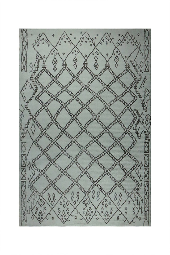 Turkish Modern Festival WD Rug - 5.2 x 7.5 FT - White and Gray - Sleek and Minimalist for Chic Interiors - V Surfaces