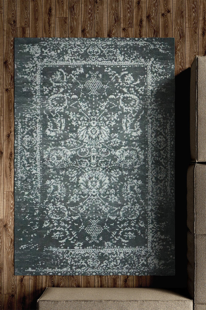 Turkish Modern Festival WD Rug - 5.2 x 7.5 FT - White and Gray - Sleek and Minimalist for Chic Interiors - V Surfaces