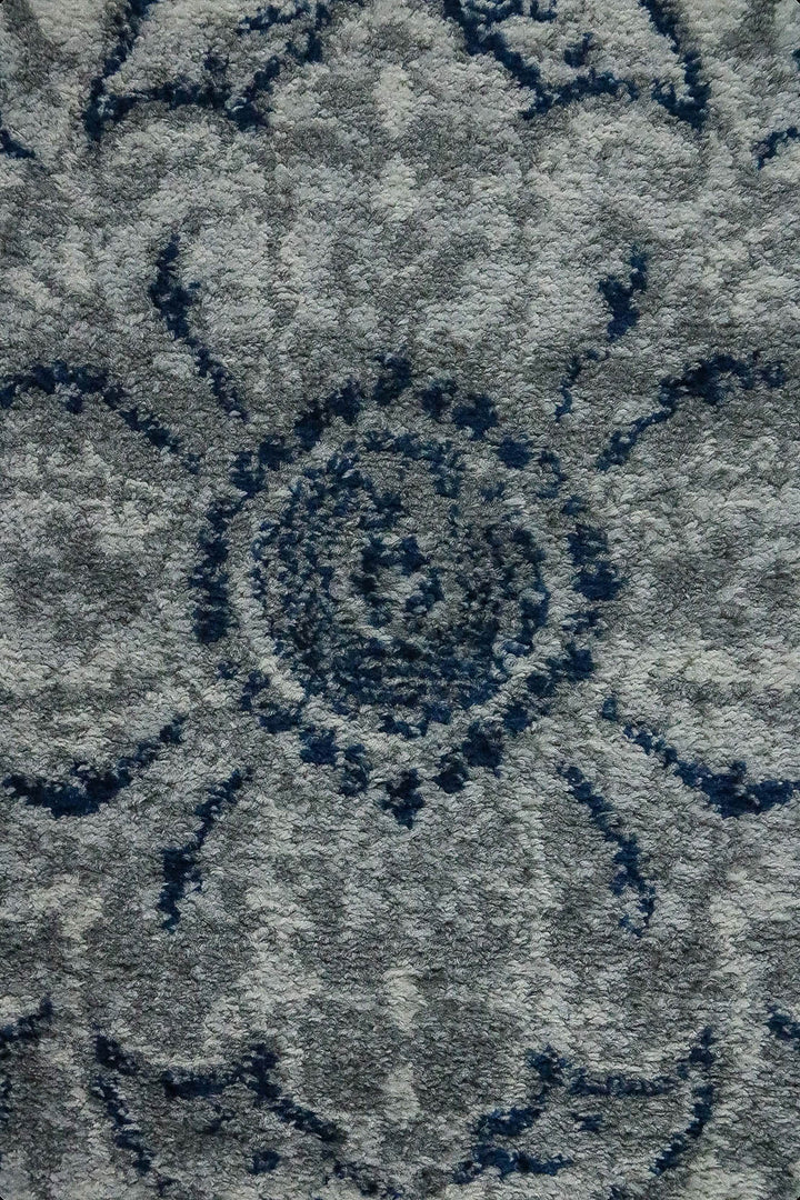 Turkish Modern Festival WD Rug - 5.3 x 7.5 FT - Blue and Cream - Sleek and Minimalist for Chic Interiors - V Surfaces