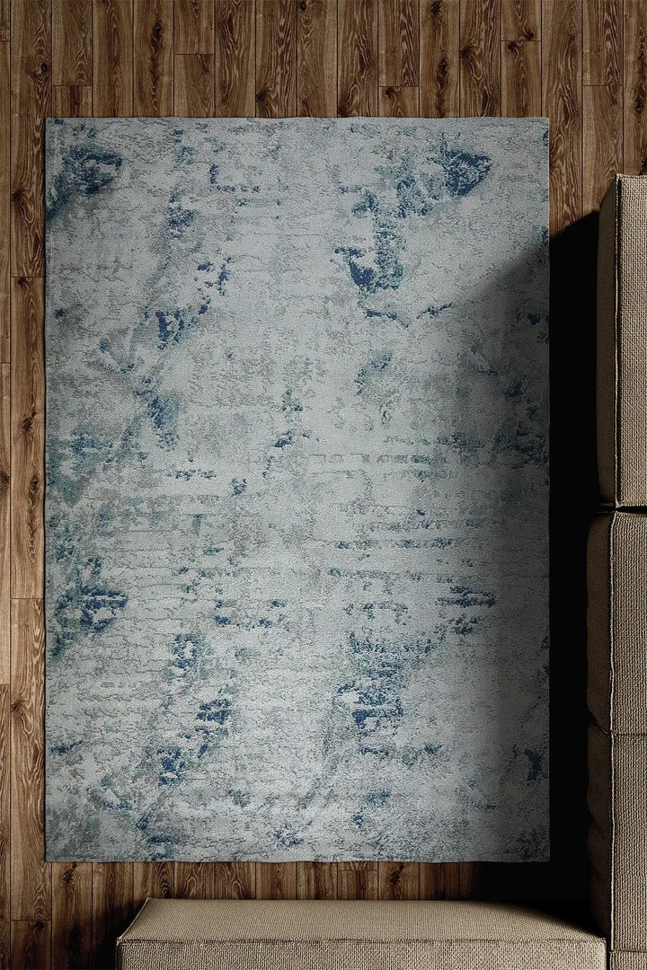 Turkish Modern Festival WD Rug - 5.3 x 7.5 FT - Blue and Gray - Sleek and Minimalist for Chic Interiors - V Surfaces