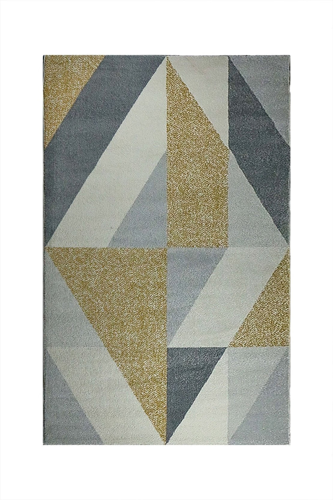 Turkish Modern Festival WD Rug - 5.3 x 7.5 FT - Golden and Gray - Sleek and Minimalist for Chic Interiors - V Surfaces