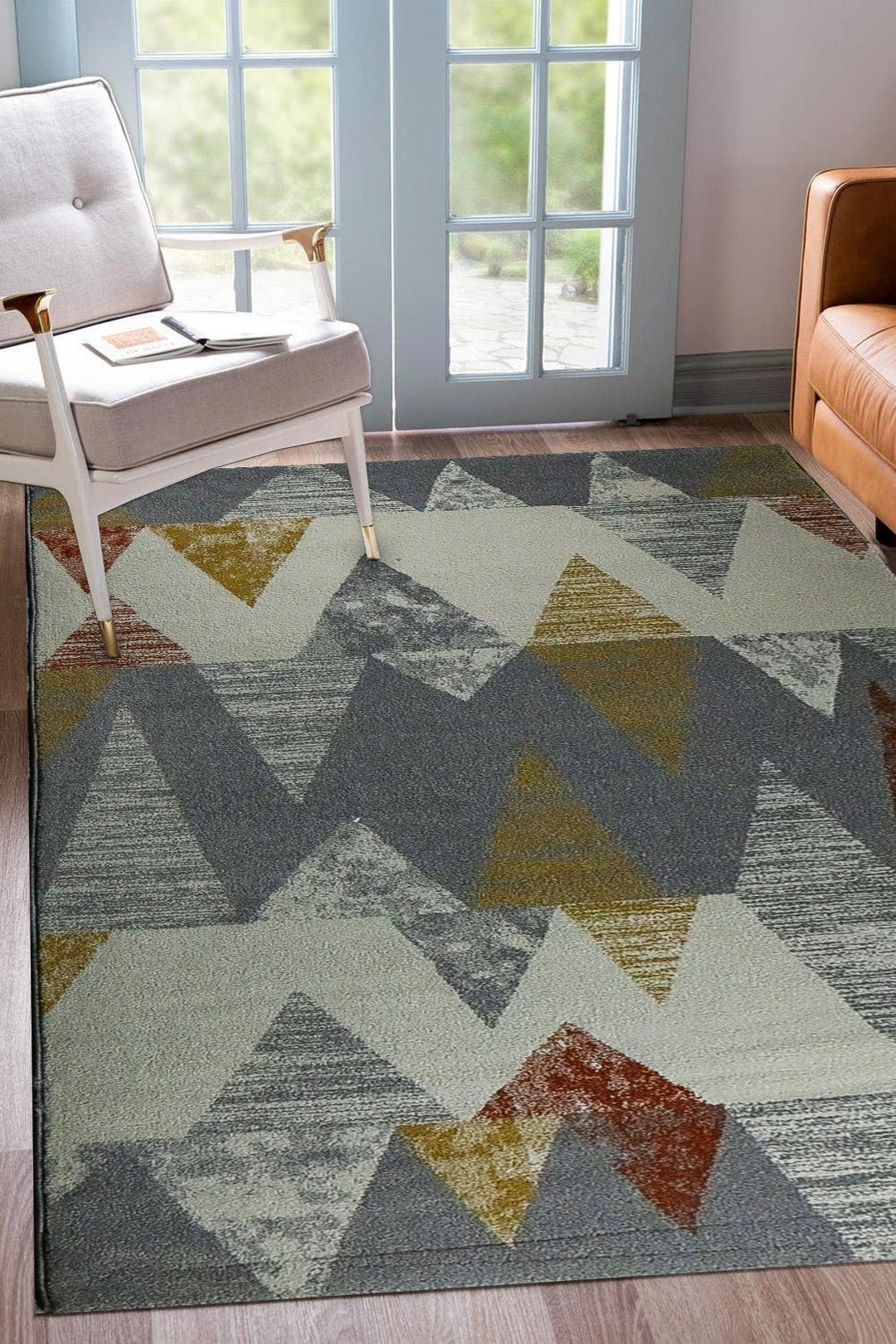 Turkish Modern Festival WD Rug - 5.3 x 7.5 FT - Gray and Cream - Sleek and Minimalist for Chic Interiors - V Surfaces