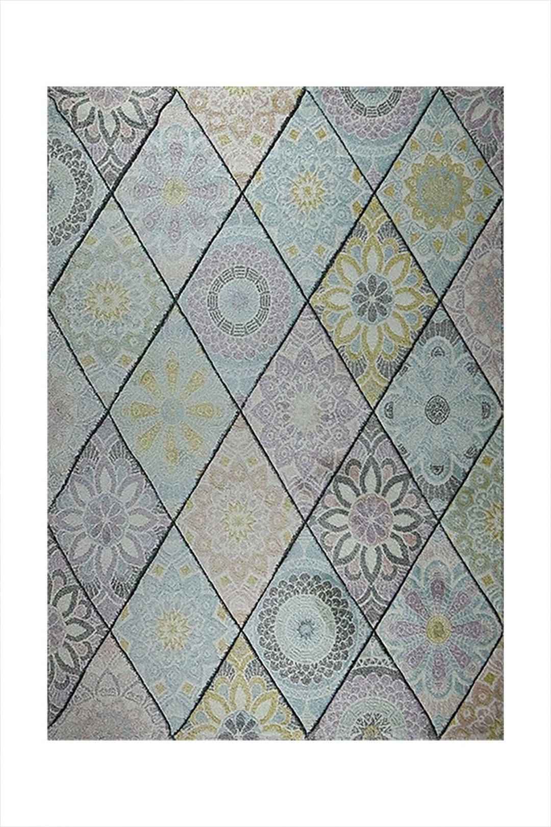 Turkish Modern Festival WD Rug - 5.3 x 7.5 FT - Gray and Cream - Sleek and Minimalist for Chic Interiors - V Surfaces