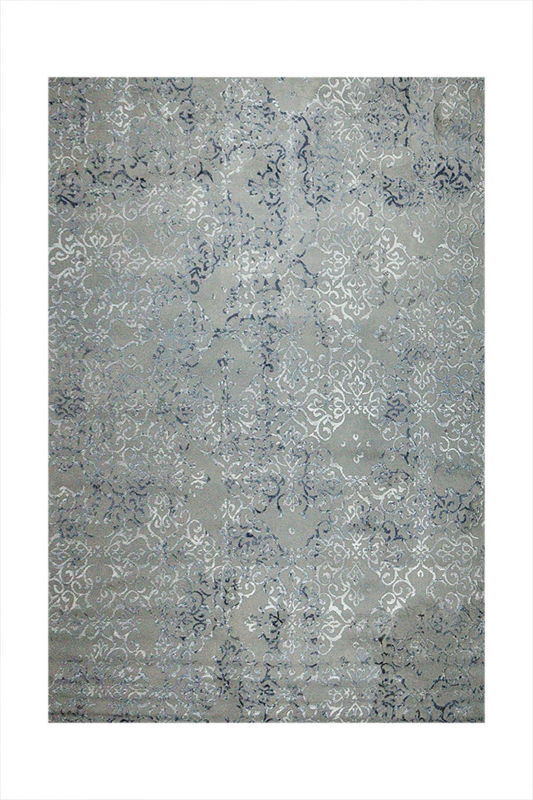 Turkish Modern Festival WD Rug - 6.6 x 9.5 FT - Gray & Blue - Sleek and Minimalist for Chic Interiors - V Surfaces