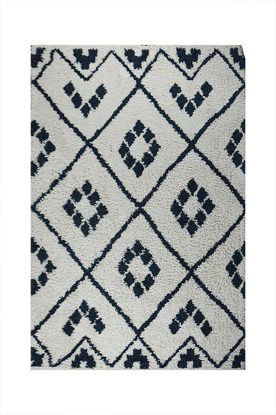 Turkish Modern Festival WD Shaggy Rug - 5.2 x 7.5 FT - Blue and Cream - Sleek and Minimalist for Chic Interiors - V Surfaces