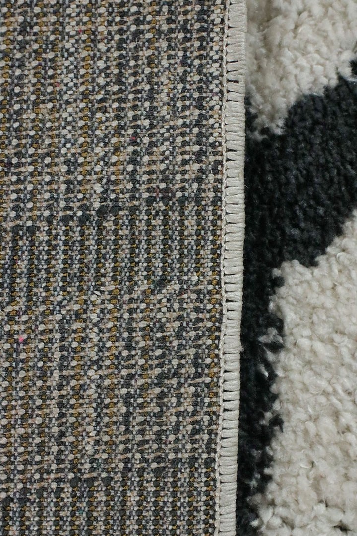 Turkish Modern Festival WD Shaggy Rug - 5.2 x 7.5 FT - White and Blue - Sleek and Minimalist for Chic Interiors - V Surfaces