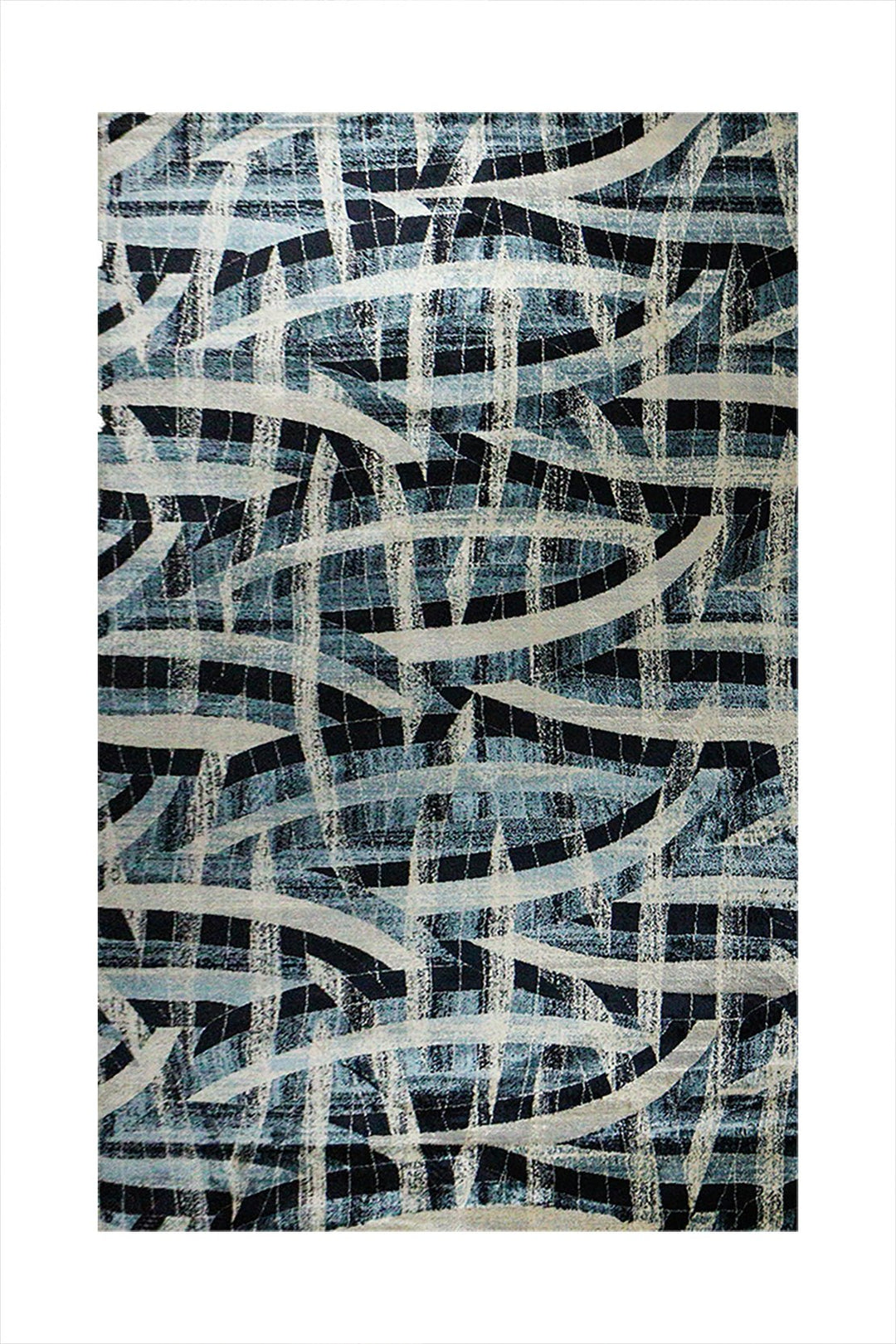 Turkish Modern Fusion Rug - D Navy - 6.5 x 9.5 FT - Superior Elegant Rug for Living Room - V Surfaces