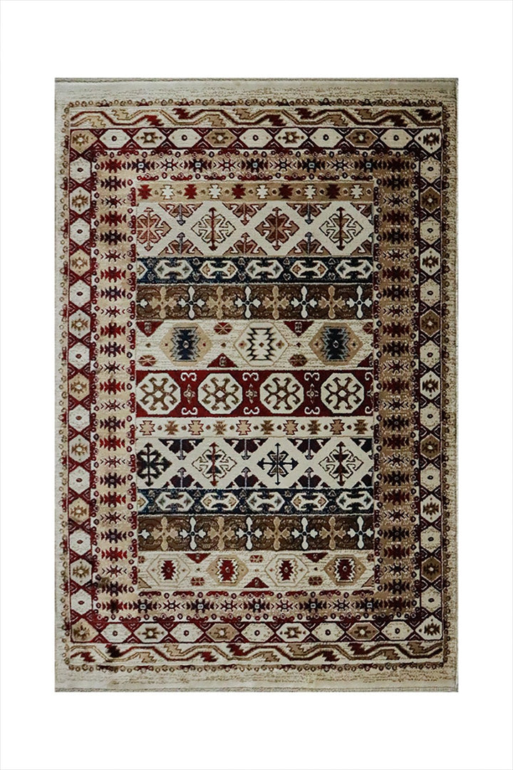 Turkish Modern Kazak Rug - Beige - 3.9 x 5.5 FT - Superior Comfort, Modern Style Accent Rugs - V Surfaces