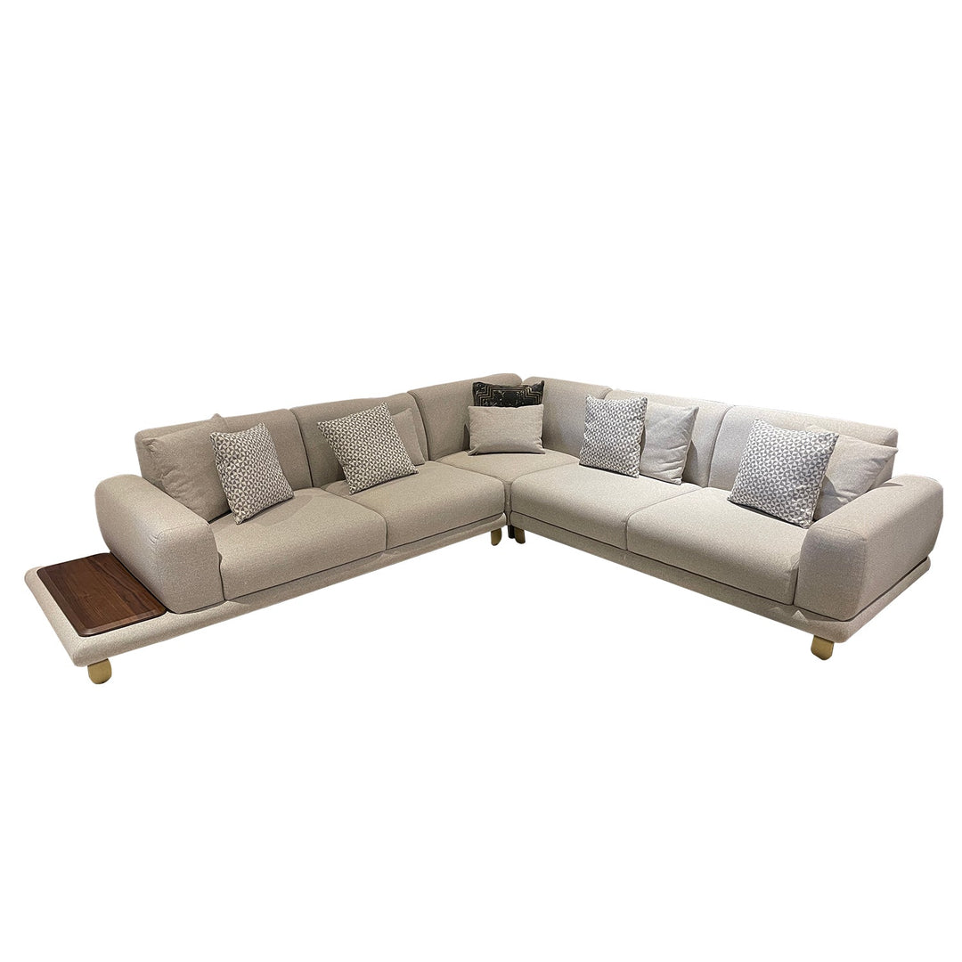 Turkish Modern Sirius L Shape Sofa, Cream - V Surfaces