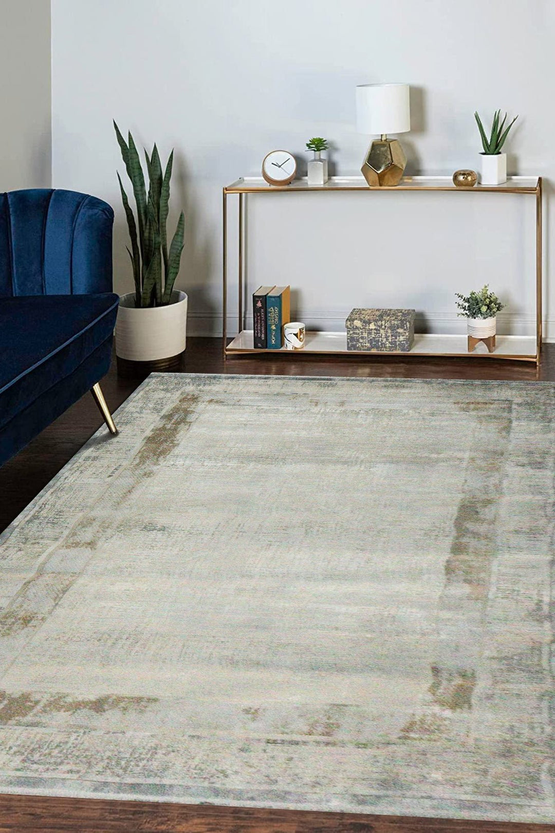 Turkish Modern Sunrise Rug - Beige & Gray - 6.5 X 9.5 Ft- Resilient Construction For Long-Lasting Use - V Surfaces