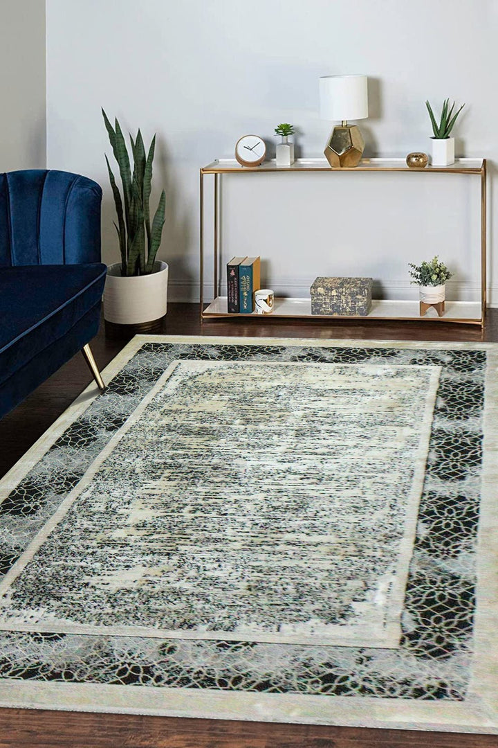 Turkish Modern Vk-Gem Rug - Beige - 6.5 X 9.5 Ft- Sleek And Minimalist For Chic Interiors - V Surfaces