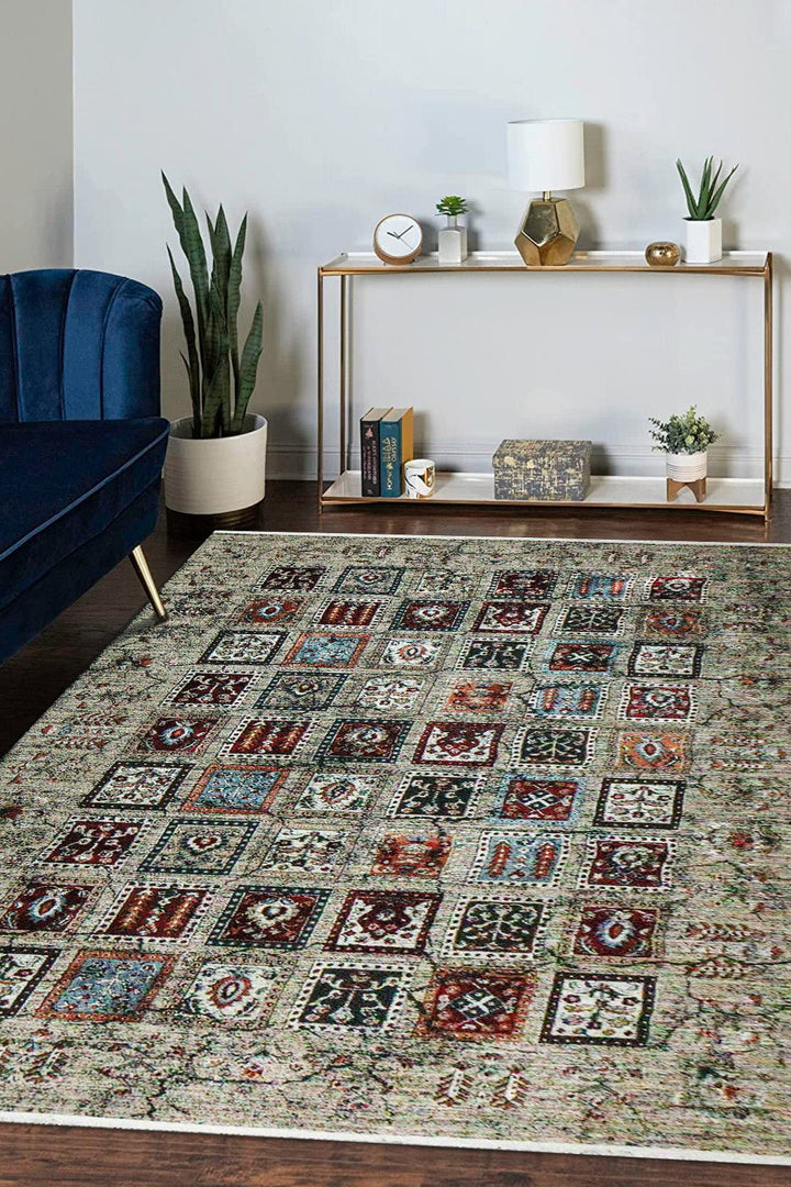 Turkish Modern Vk-Gem Rug - Beige- 6.5 X 9.5 Ft- Sleek And Minimalist For Chic Interiors - V Surfaces