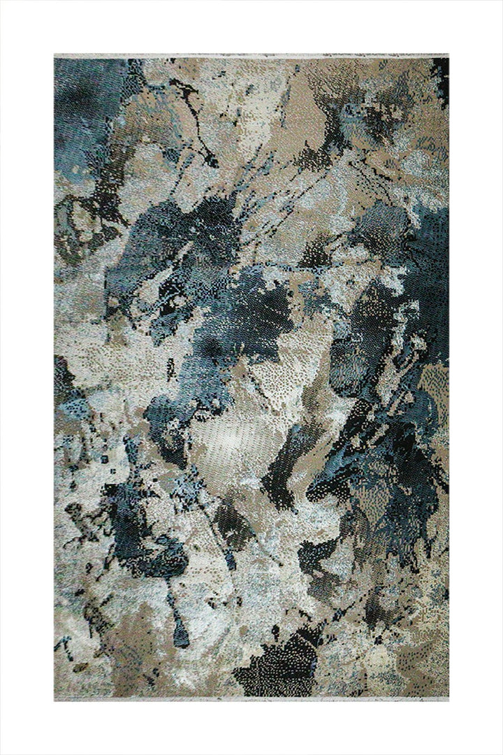 Turkish Modern Vk-Gem Rug - Blue - 6.5 X 9.5 Ft- Sleek And Minimalist For Chic Interiors - V Surfaces