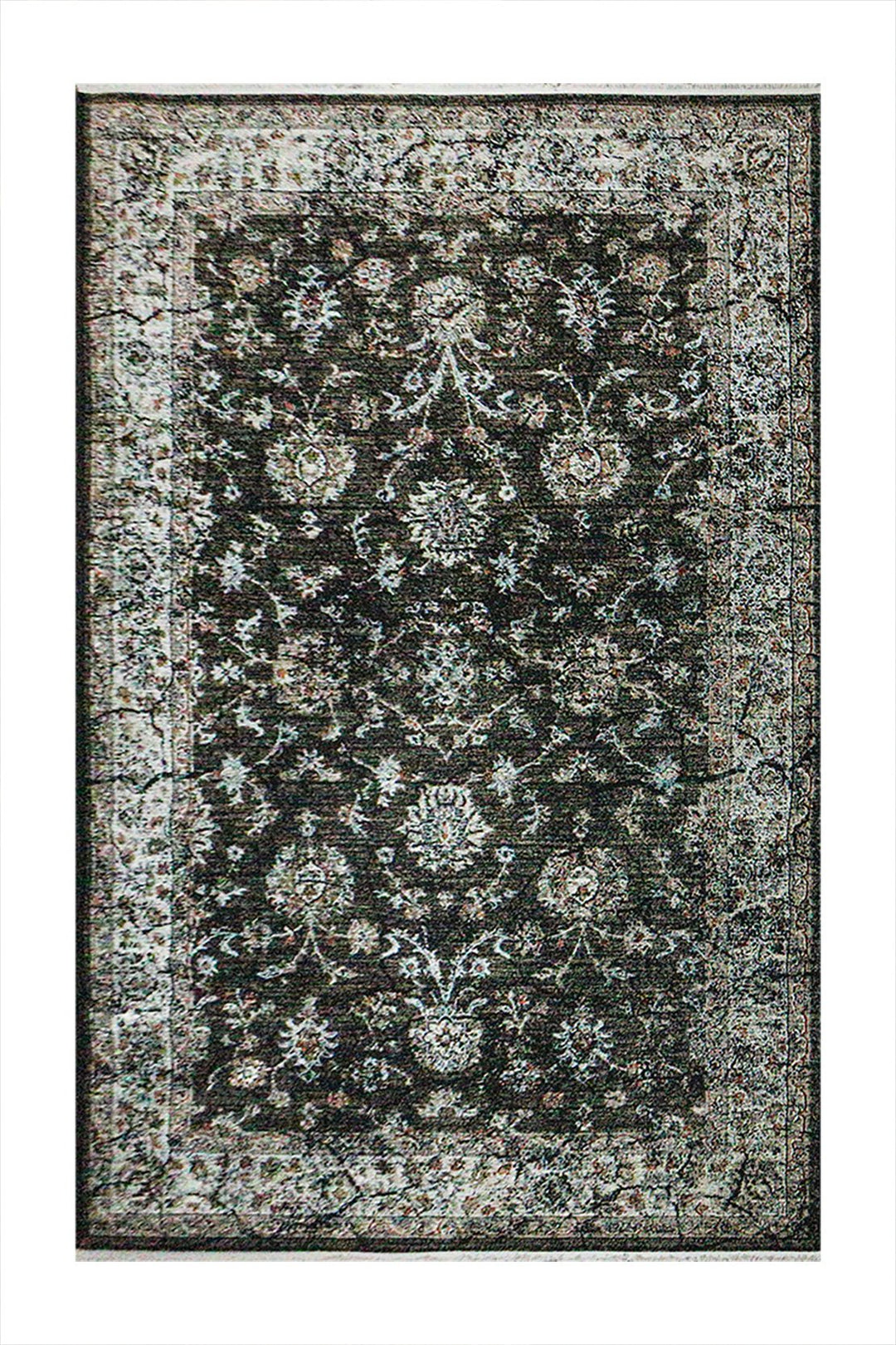 Turkish Modern Vk-Gem Rug - Shrblack - 6.5 X 9.5 Ft- Sleek And Minimalist For Chic Interiors - V Surfaces