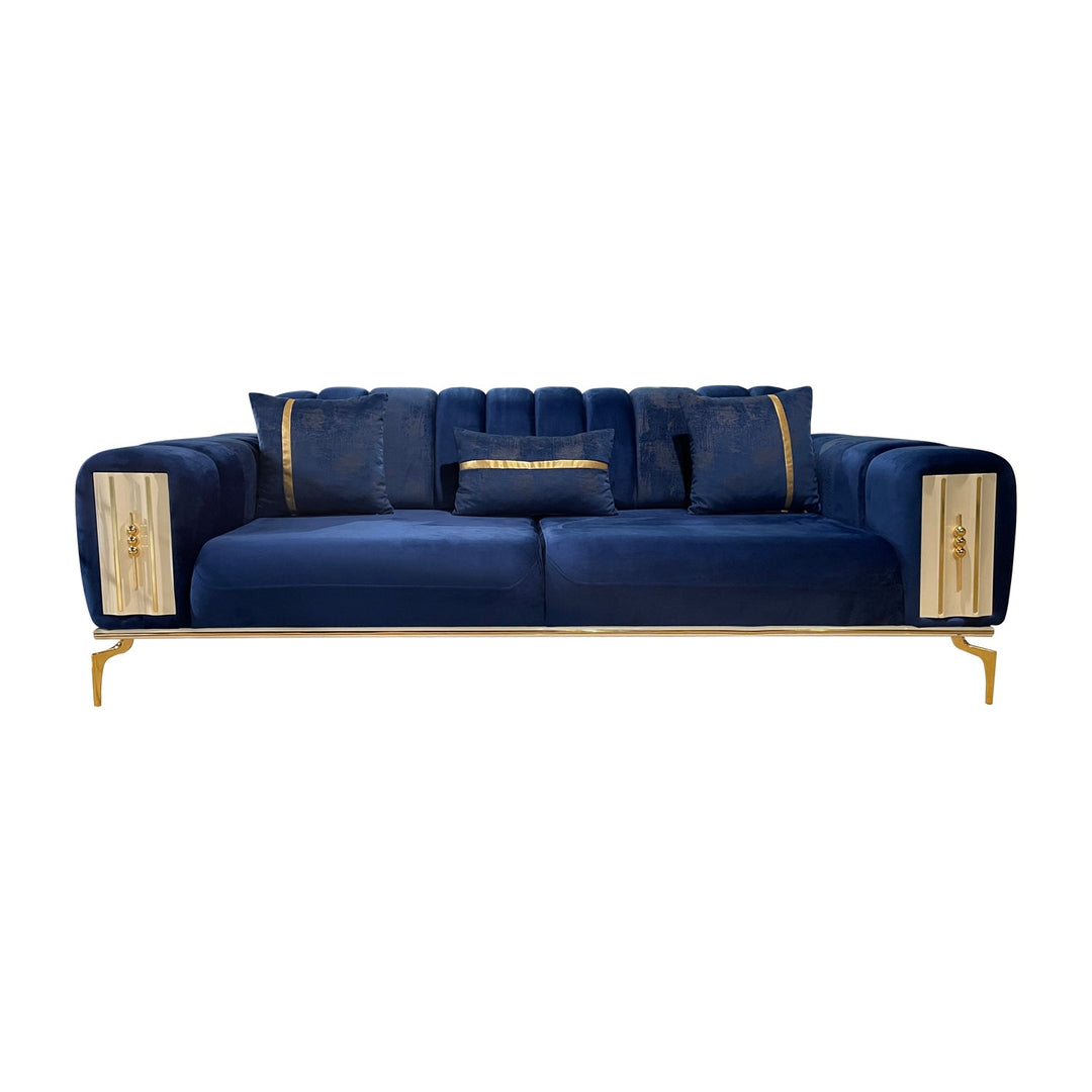 Turkish Petra Sofa, Set of Seven Seaters, Blue - V Surfaces