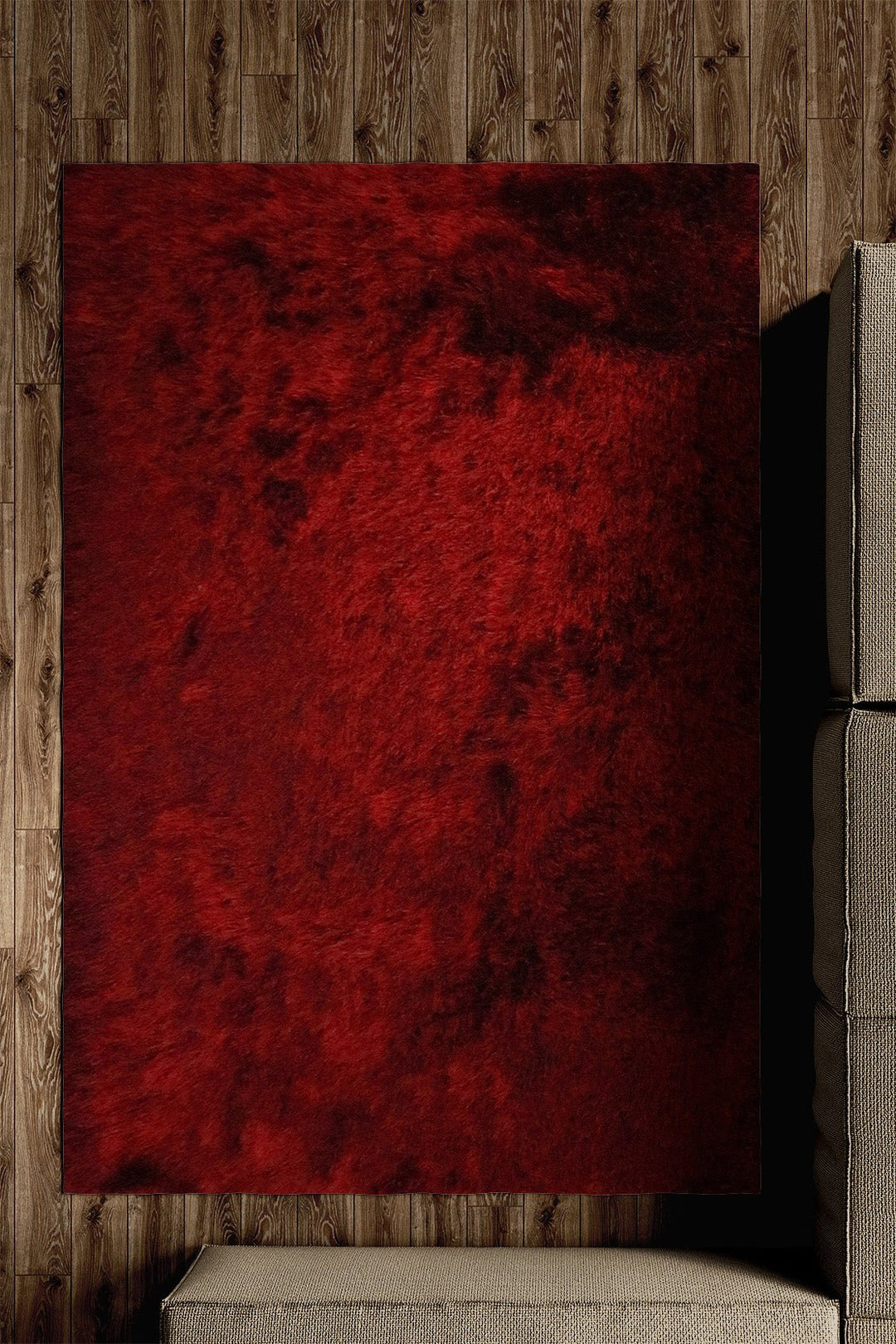 Turkish Plush and Soft Heaven Shaggy Rug - Maroon - 4.9 x 7.2 FT - Fluffy Furry Floor Decor Rug Heaven Shaggy - V Surfaces