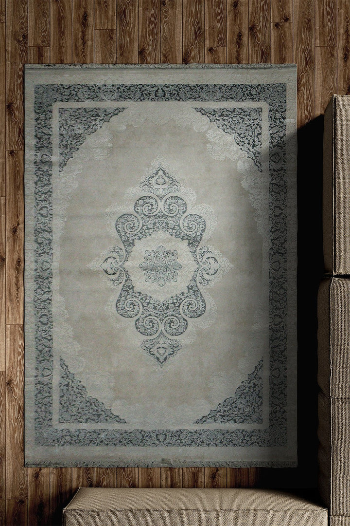 Turkish Premium Quality Voyage Rug - 5.2 x 7.5 FT - Beige - Resilient Construction for Long-Lasting Use - V Surfaces