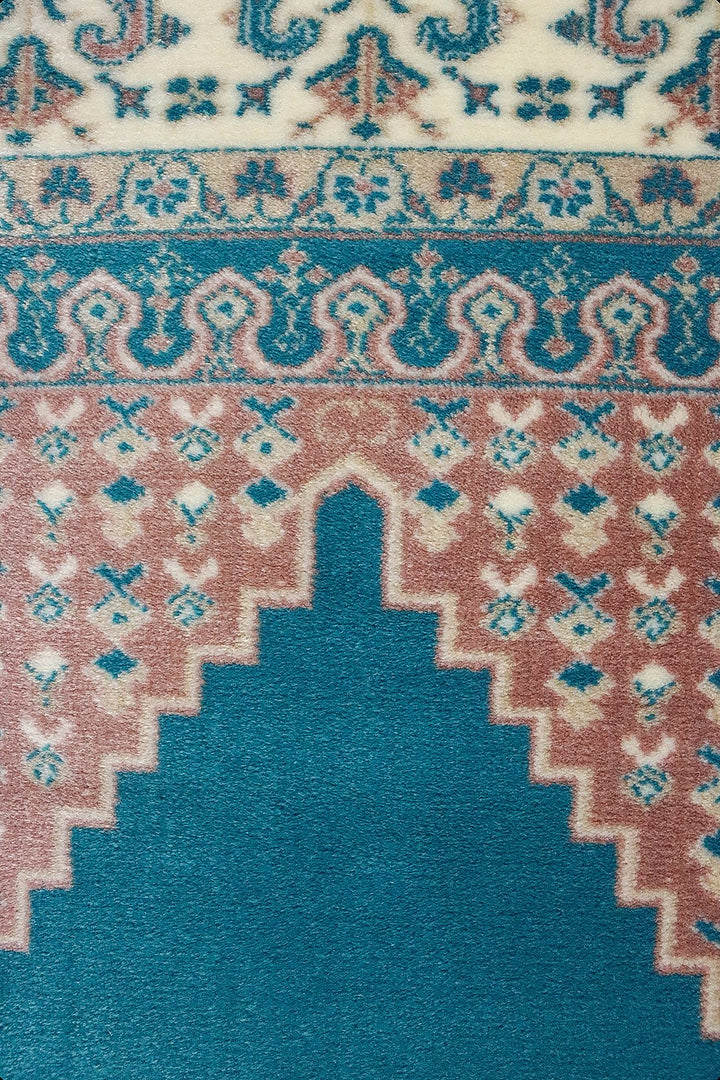 Turkish Style Acrylic Sajjadeh Prayers Mat - Aqua - Soft, Durable, and Easy to Clean - V Surfaces