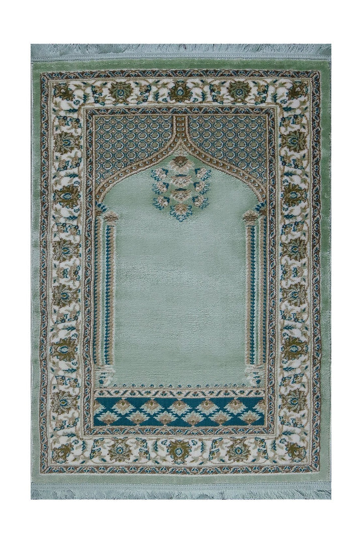 Turkish Style Acrylic Sajjadeh Prayers Mat - Green - Soft, Durable, and Easy to Clean - V Surfaces