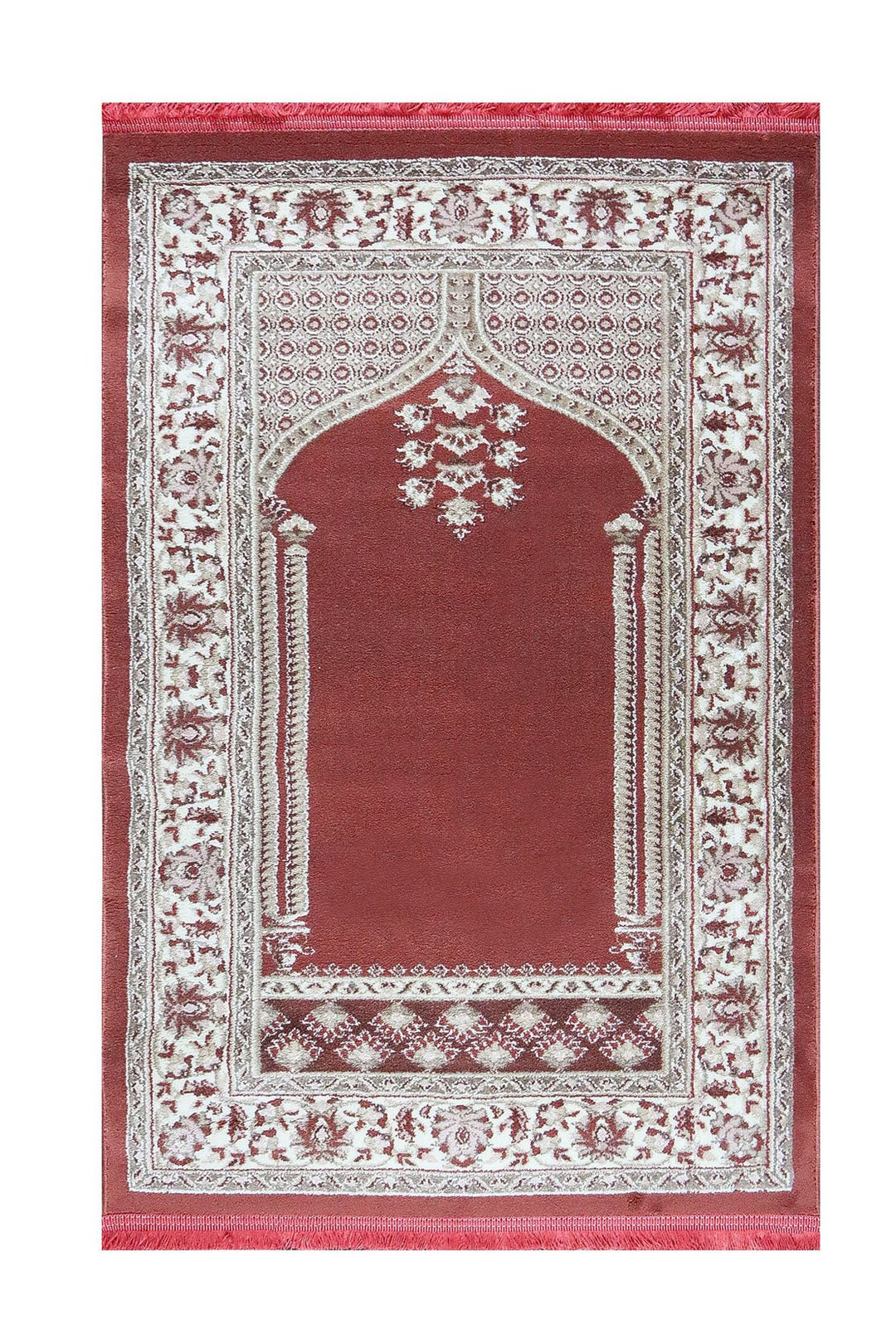 Turkish Style Acrylic Sajjadeh Prayers Mat - Maroon - Soft, Durable, and Easy to Clean - V Surfaces