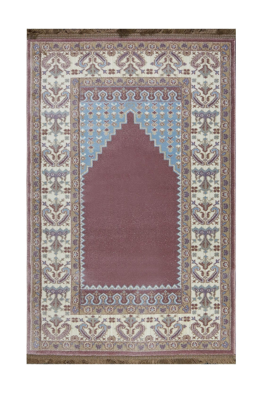 Turkish Style Acrylic Sajjadeh Prayers Mat - Maroon- Soft, Durable, and Easy to Clean - V Surfaces