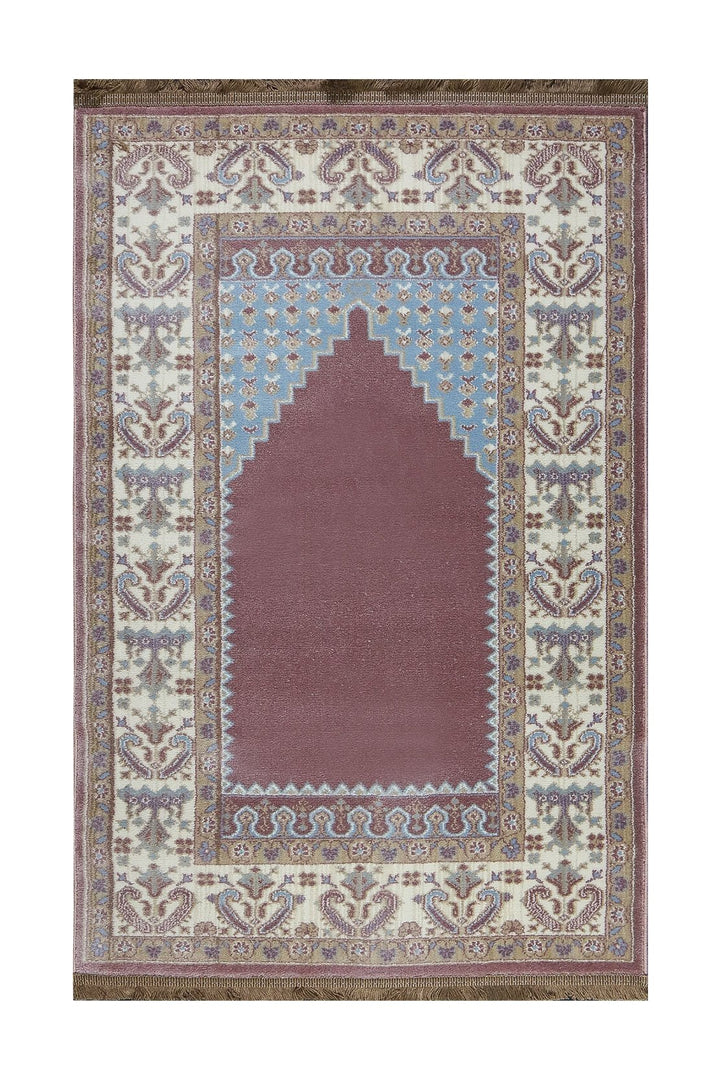 Turkish Style Acrylic Sajjadeh Prayers Mat - Maroon- Soft, Durable, and Easy to Clean - V Surfaces