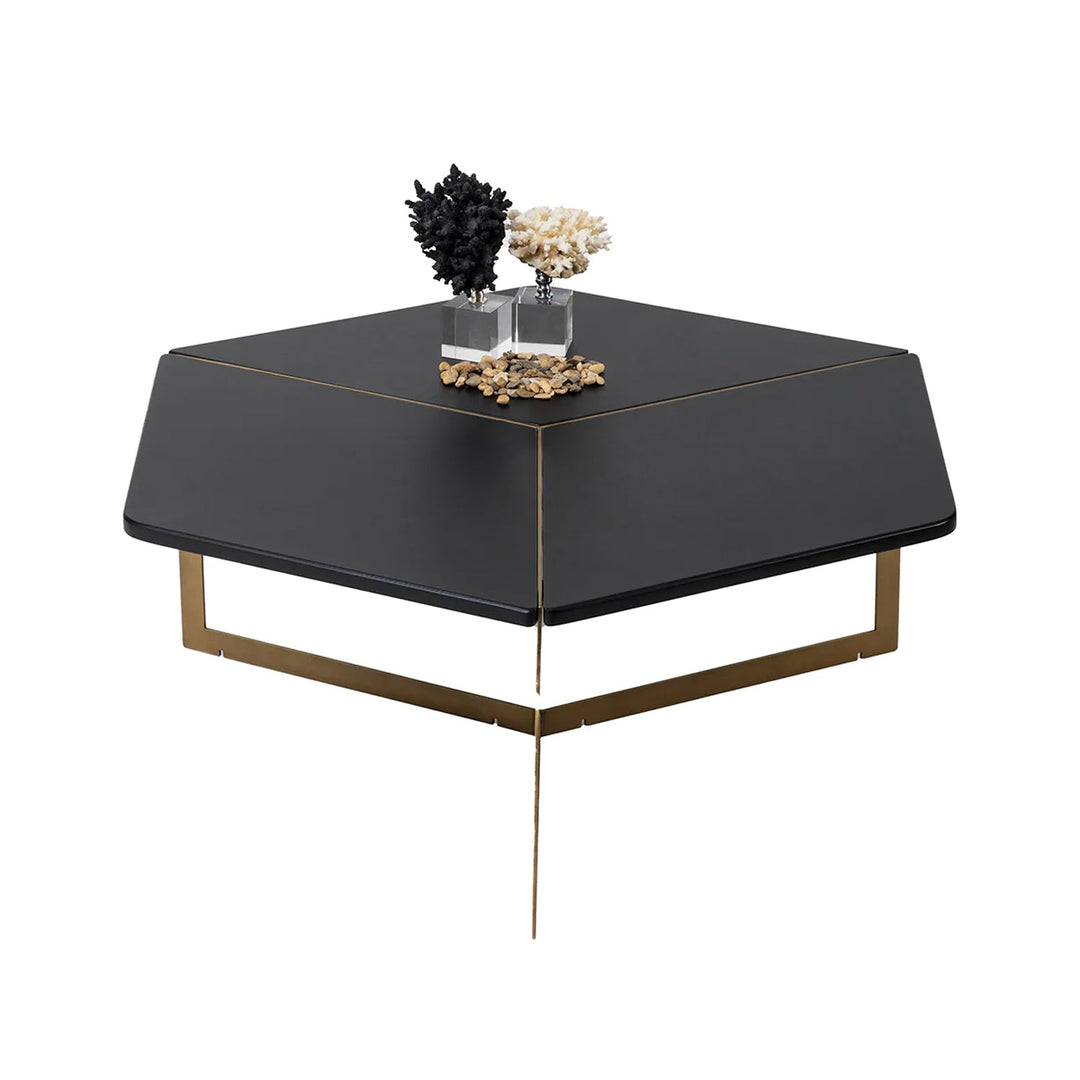 Turkish Table - MDF Paint - Black Table With Golden Design - V Surfaces