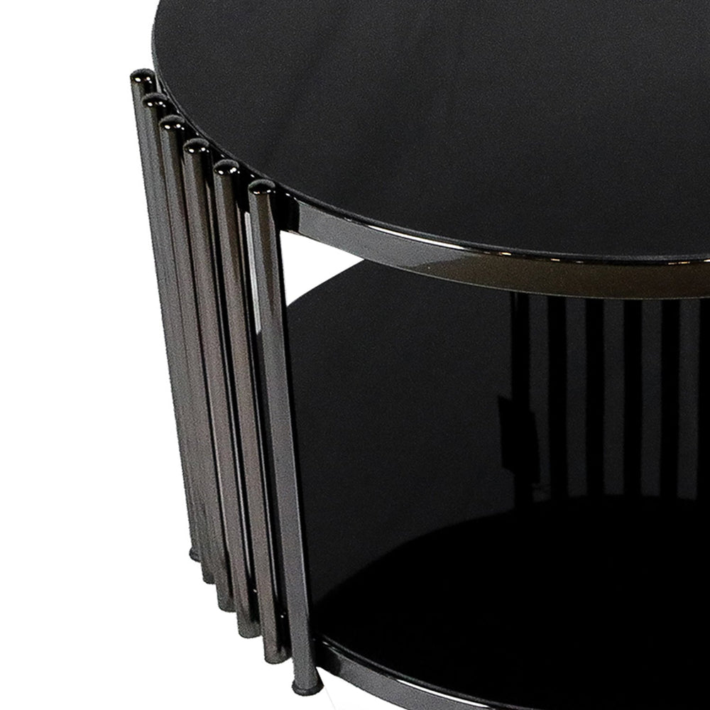 Turkish Wicker Round Middle Table with MEMBRANE MDF Material - V Surfaces