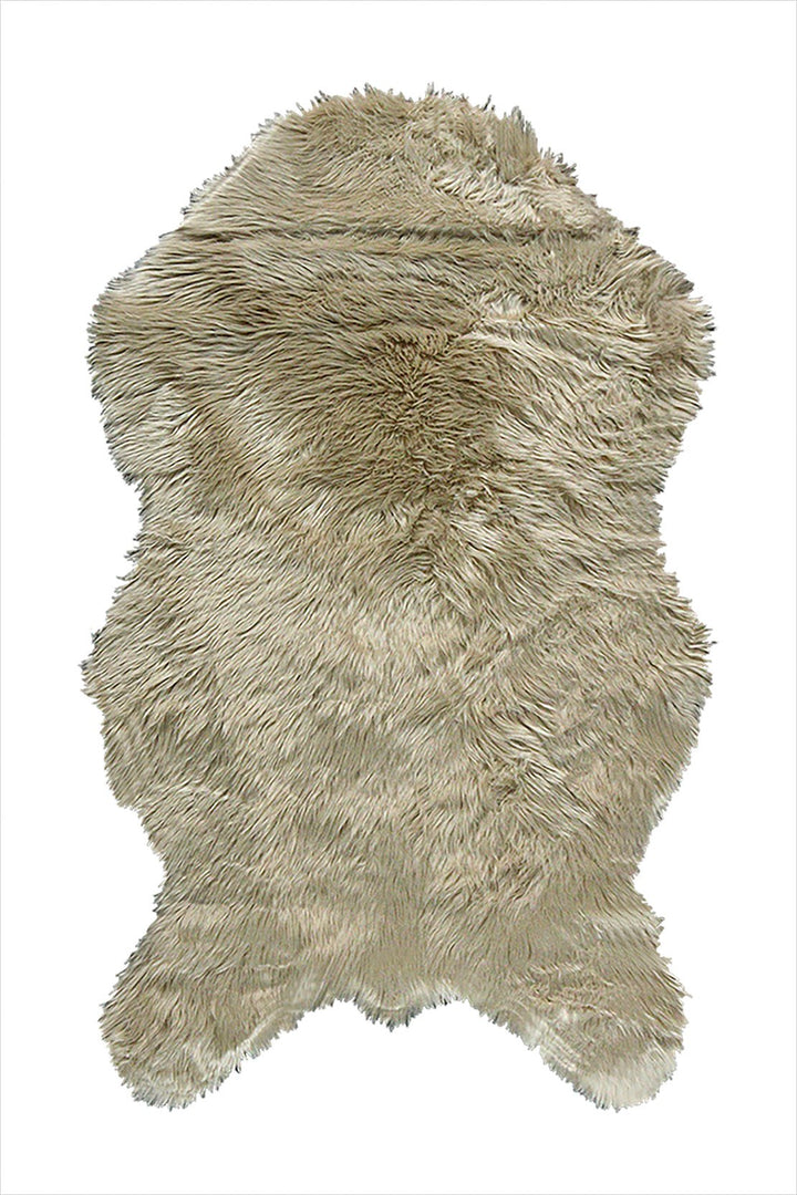 Wild Life (Sheep Fur) - 2.9 x 4.9 FT - Beige - Luxuriously Soft Fluffy Rug - V Surfaces