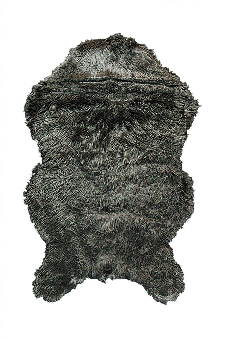 Wild Life (Sheep Fur) - 2.9 x 4.9 FT - Gray - Luxuriously Soft Fluffy Rug - V Surfaces