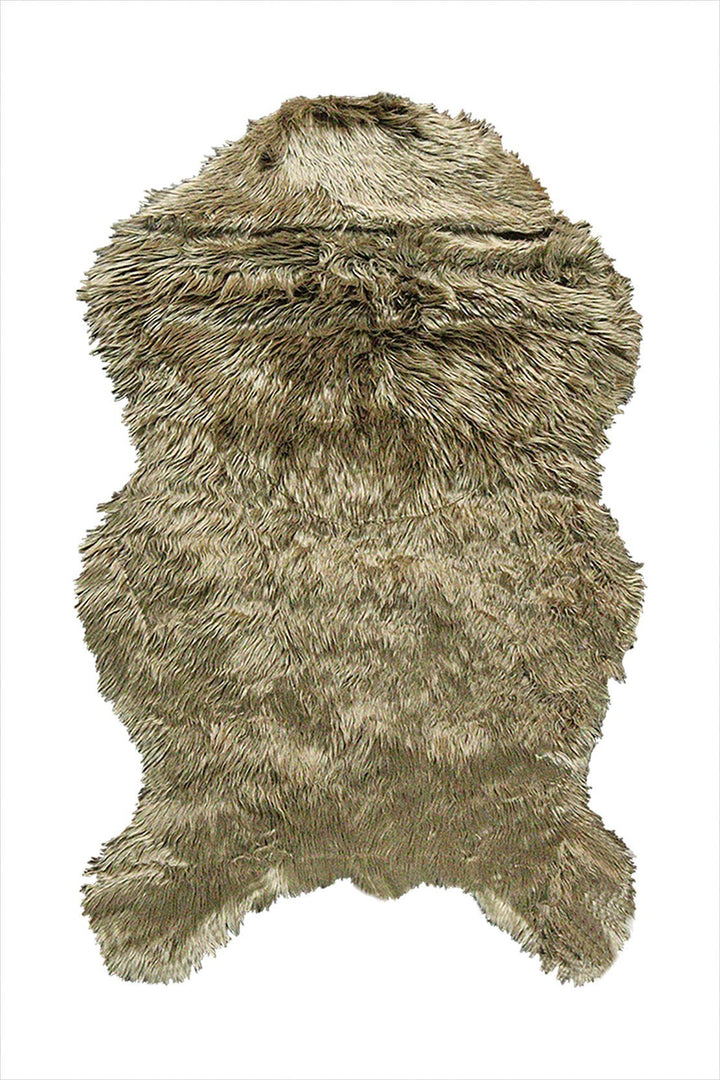 Wild Life (Sheep Fur) - 3.9 x 5.5 FT - Brown - Luxuriously Soft Fluffy Rug - V Surfaces