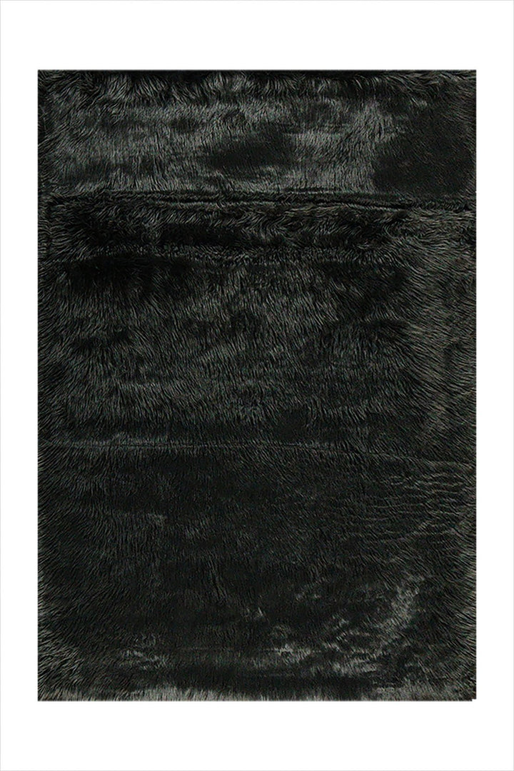 Wild Life (Sheep Fur) - 3.9 x 5.5 FT - Dark Gray - Luxuriously Soft Fluffy Rug - V Surfaces